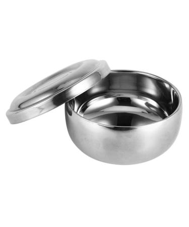 Yuyte Men Wet Shaving Soap Cup Bowl Silver Metal Face Cleaning Health Care Shaving Tool with Lid