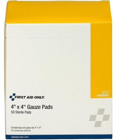 First Aid Only J213 Sterile Gauze Pads - 4x4 50 Count | Fast International Shipping - Buy Online on GoSupps.com