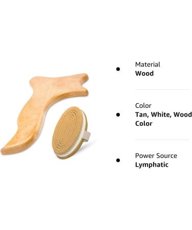 Lymphatic Drainage Paddle Wood & Dry Skin Brush Set for Healthier System | Anti Cellulite Tools - Buy Online on GoSupps.com