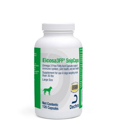 Eicosa3FF SnipCaps Omega 3 Free Fatty Acid Capsules for Dogs - Large 120 ct