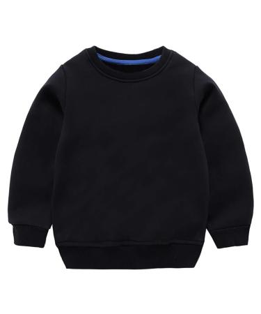 Taigood Kids Jumper for Boys Cotton Sweatshirt Long Sleeve T Shirts Pullover Autumn Winter Age 1-7 Years 4-5 Years Black