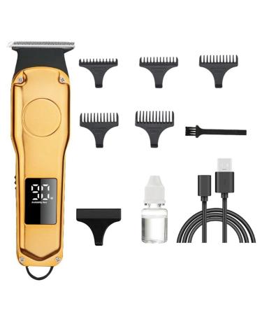 Bassulouda Gold Hair Clipper Men's Hair Clipper Electric Rechargeable Beard Trimmer Shaving Razor for Men Cutter