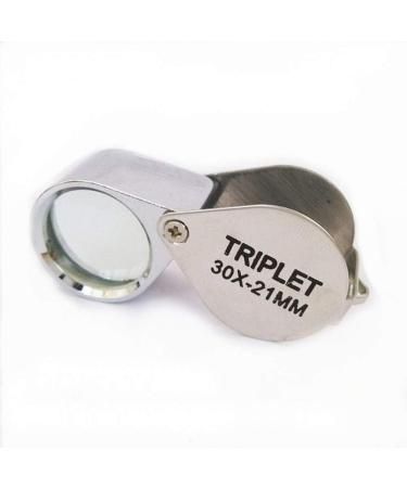 30x21mm Triplet Loupe Jeweller Magnifying Glass Magnifier with Metal Construction and Optical Glass Silver Superior Quality and Creative - Buy Online on GoSupps.com