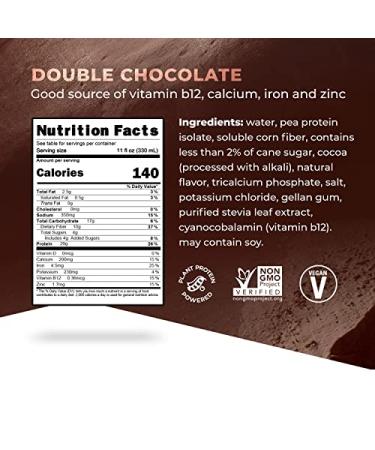 Evolve Plant Based Protein Shake - Double Chocolate, 20g Vegan Protein, Dairy Free, Non-GMO, 10g Fiber, 12 Pack - Buy Online on GoSupps.com