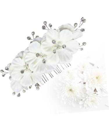 Angoily Flower Side Comb Bridal Side Combs Bride White Headgear Hair - Buy Online on GoSupps.com