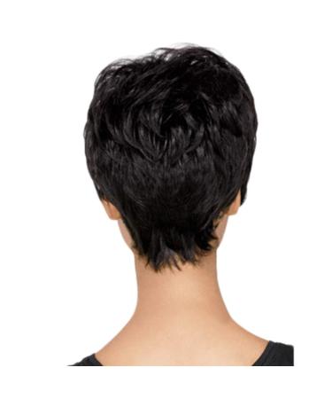 TIREOW Women's Synthetic Fluffy Short Curly Wig - Realistic Black Hair for Effortless Style - Buy Online on GoSupps.com