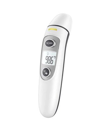 No Touch Thermometer, Forehead and Ear Thermometer with Fever Alarm and Memory Function, Ideal for Babies, Adults, Indoor, and Outdoor Use