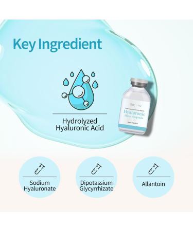 Hyaluronic Moisturizer Ampoule for Dry Skin - Hydrating Serum for Face & Neck | Korean Beauty Skincare 1.69oz - Buy Online on GoSupps.com