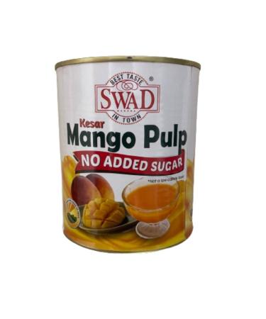 (Pack of 2) Swad No Added Sugar Kesar Mango Pulp - 850g + Free Miras 2-in-1 Measuring Spoon! - Buy Online on GoSupps.com