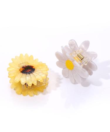 Vokone 2 Pack Flower Claw Clip - Daisy Sunflower Hair Jaw Grip for Women - Strong Holder for Thick Thin Hair - Buy Online on GoSupps.com