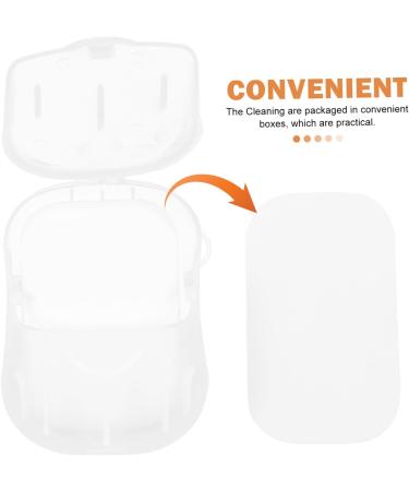  minkissy Minkissy 80 Boxes Portable Travel Soap Hand Soap Cleaning Products Cleaning Supplies One Piece Portable Soap Tablets Slices Hand Washing Soap Travel Soap Bar Soap Plastic White - Buy Online on GoSupps.com