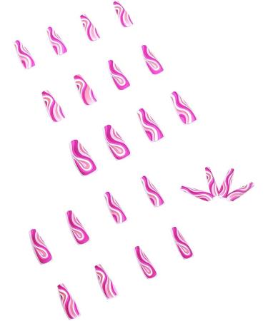 Coffin Shiny False Nails Long Ballet Flats Press Full Cover Acrylic False Nails Glue on Nails 24 Pieces for Women and Girls - Buy Online on GoSupps.com