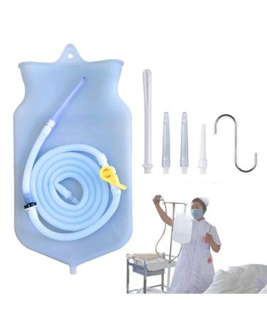 Mediss Enema Bag Colon Cleanse Kit for at Home Water & Coffee Colon Cleansing 2 Quart 6.5inch Long Hose 4 Multi-Size Tips