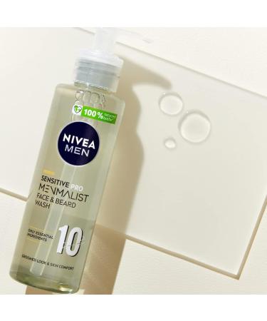 Nivea Men Sensitive Pro Menmalist Face and Beard Wash - Gentle Cleansing Formula with 10 Essential Ingredients - 200 ml - Buy Online on GoSupps.com