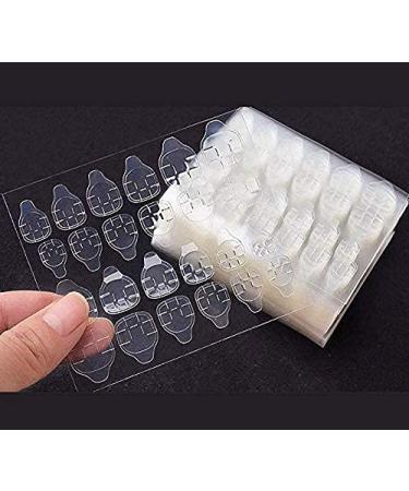 DNHCLL 240PCS (10Sheets) Transparent Double-Side Glue Nail Sticker Adhesive Flexible Fake Nail Tips Adhesive Tabs Nail Glue