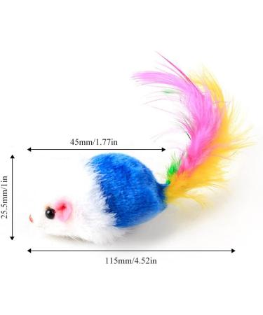 Neikafan Dofu 20 Pcs Furry Mouse Cat Toys Interactive Cat Toys Mouse Rattle Mice for Cat Animals Hunter Toy with Feather Tail for Cats Kittens Play Kick Bite Chew( Assorted Color ) - Buy Online on GoSupps.com