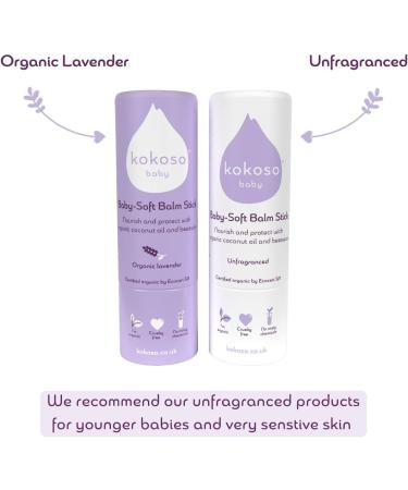 Kokoso Baby Soft Balm Stick 13g Unscented, 100% Natural & Organic Ingredients - Buy Online on GoSupps.com