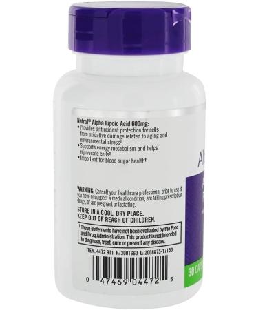 Natrol Alpha Lipoic Acid 600 Mg - 30 Count | Buy Online for Fast International Shipping - Buy Online on GoSupps.com