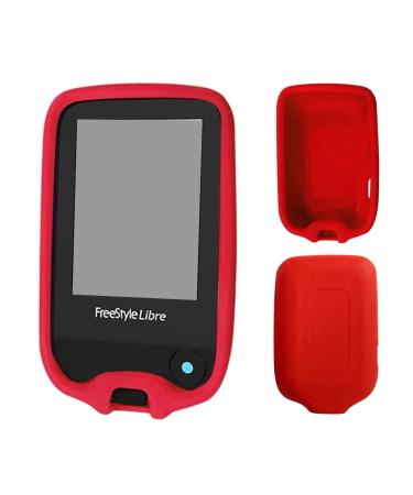 Silicone Case for Abbott Freestyle Libre 1/2 Non-Slip Material Protective Case Perfect Fit Red