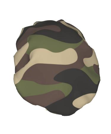 Camouflage Military Abstract Camo Shower Cap - Waterproof Reusable Bath Cap | Men & Women | Double Layer Elastic Cap - Buy Online on GoSupps.com