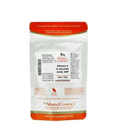 MakingCosmetics - Vitamin C Powder USP-Grade (L-ascorbic Acid) - 1.8oz / 50g - Cosmetic Ingredient