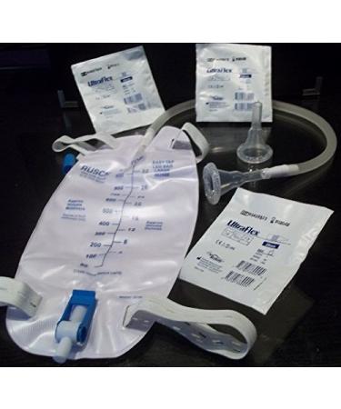 Complete Kit Urinary Incontinence One-Week, 7-Condom Catheters Self-Seal External 29mm (Medium), + Premium Leg Bag 1000ml Tubing, Straps & Fast and Easy Draining. by SPIRIT UltraFlex