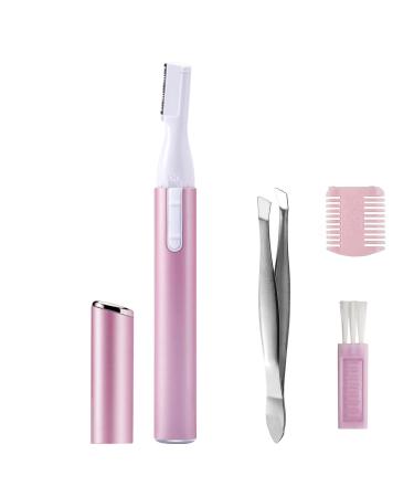 1 Electric Eyebrow Trimmer with 1 Eyebrow Comb 1 Cleaning Brush and 1 Eyebrow Clip Portable Razor Painless Facial Cleaner Beginner Beauty Tool kit (excluding Power Supply)