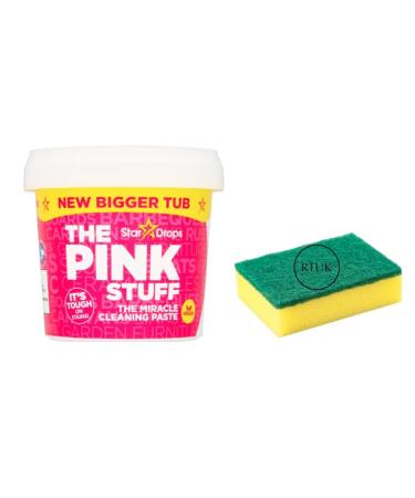 RTUK The Pink Stuff Cleaning Paste New Bigger Tub(850g) Non-Toxic All Purpose Tough Household Cleaner for Kitchen Oven Bathroom and Stain Remover- Includes 1 x Cleaning Sponge