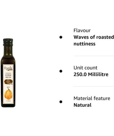 Pumpkin Seed Oil 250ml - Cold Pressed & Toasted Cooking Oil - Buy Online on GoSupps.com