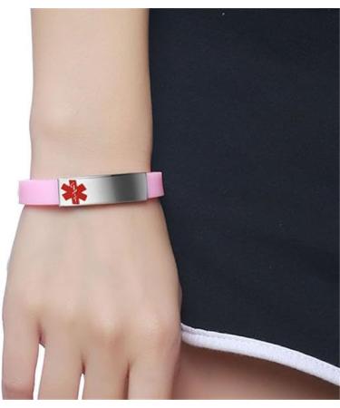 Custom Adjustable Silicone Medical Alert Bracelet | Food Allergy Awareness | Free Engraving for Women Men & Kids | Daily Life Emergency Saver - Buy Online on GoSupps.com