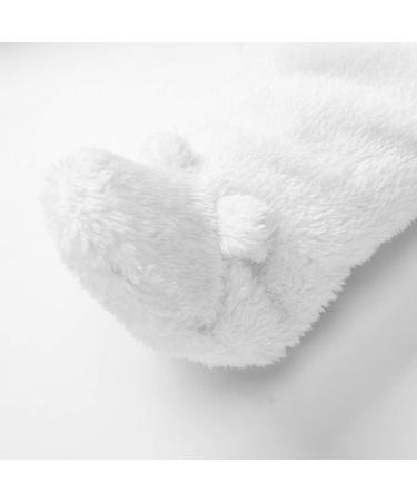 JiAmy Baby Hooded Romper Winter Jumpsuit Flannel Outfit | 3-6 Months White | Boys Girls Pajamas Toddler Onesie Footies Outwear - Buy Online on GoSupps.com