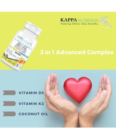 KAPPA NUTRITION Vitamin D3 + K2 with MCT Oil - 5000iu D3 & 100mcg K2 for Bone Health - 120 Vegan Capsules - Buy Online on GoSupps.com