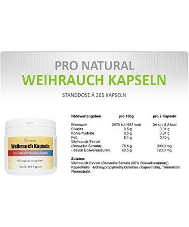 Buy High Dose Frankincense Capsules 450mg - 365 Vegetarian Capsules | Pro Natural for Maximum Wellness - Buy Online on GoSupps.com