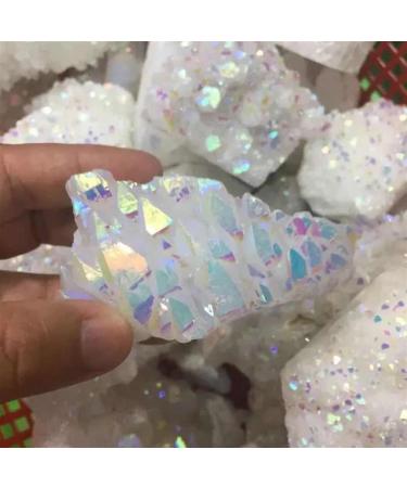 200g-280g Natural Rainbow White Aura Angel Quartz Crystal Stone Cluster 1pc HOMEZHOU - Buy Online on GoSupps.com