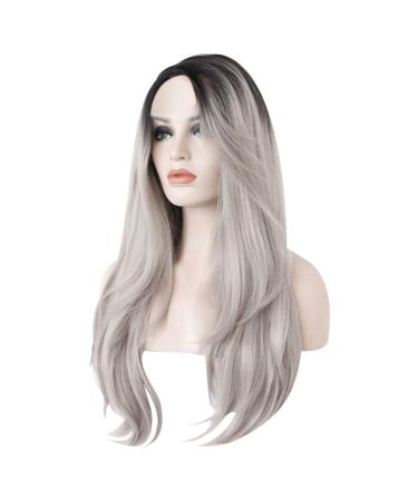 Buy Long Grey Synthetic Wig for Women | Curly & Wavy 70s 80s 60s & 50s Cosplay Styles - International Shipping Available - Buy Online on GoSupps.com