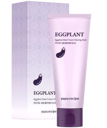 Papa Recipe Eggplant Mud Cream Mask 3.38 Ounce - Korean Skin Care  Dead Skin Exfoliator for Sensitive Face purple