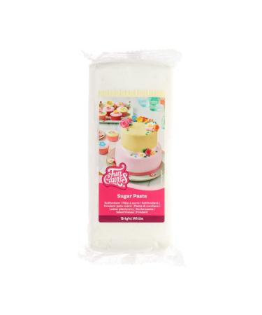 Funcakes Rollfondant Bright White: Easy to use smooth flexible soft and flexible perfect for decorating cakes halal kosher and gluten -free.1 kg Bright White 1 kg