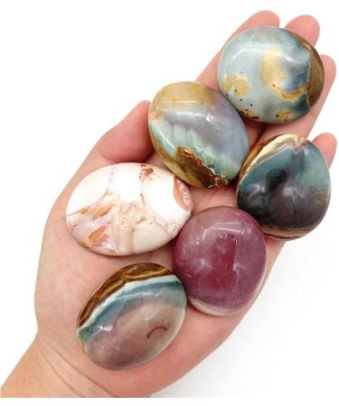Natural Crystal Rough 1pc Natural Polychrome Jasper Ocean Stone Palmstone Hand Play Stone Polished Decorative Collection Stones and Crystals - Buy Online on GoSupps.com