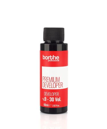 Borthe Mini Professional Creme Hair Developer Activator Peroxide for Hair Colouring Long Lasting Colour and Grey Coverage 60ml 9% 30 Volume %9 30 Volume