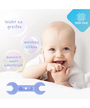 Bite Tube Baby Set - 4 Food-Grade Silicone BPA-Free Teething Tubes with Cleaning Brush | Hohle Bite Tubes for Babies | Safe & Soothing Bite Rings - Buy Online on GoSupps.com