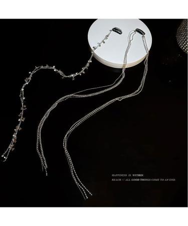 fdsmall Rhinestone Hair Chains Tassel Hair Clip Chain Punk Long crystal hair chains for Women Girls Party Hair Accessories - Buy Online on GoSupps.com