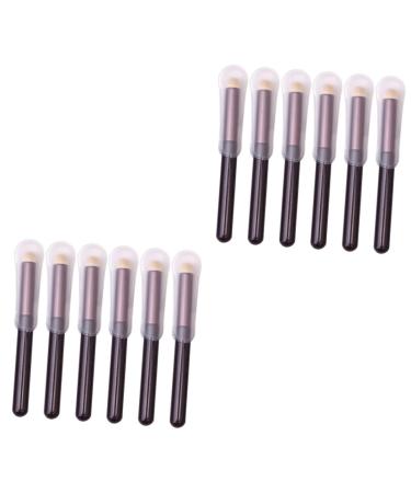 FOMIYES 12 pcs makeup brush blending brush for cushion puff Foundation brush makeup lip brush lip smudge brush for lipstick makeup concealer tools man-made fiber girl Miss Eyelash brush