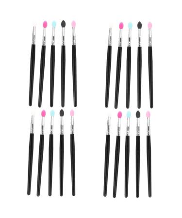 Hemoton 20 Pcs Silicone Eyeshadow Brush Lipstick Brush Applicator Lipstick Lip Applicator Plastic Handle 14.7x0.9cmx4pcs As Shownx4pcs