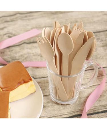 Disposable Wooden Utensils Biodegradable Compostable Cutlery Sets Alternative to Plastic Cutlery 50 Forks 50 Spoons 50 Knives - Buy Online on GoSupps.com