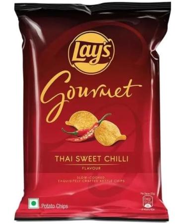 Lays Gourmet Potato Chips (Thai Sweet Chilli) Flavor (36 Gram) - Slow-Cooked Potato Chips Snacks (Pack of 4) - Buy Online on GoSupps.com