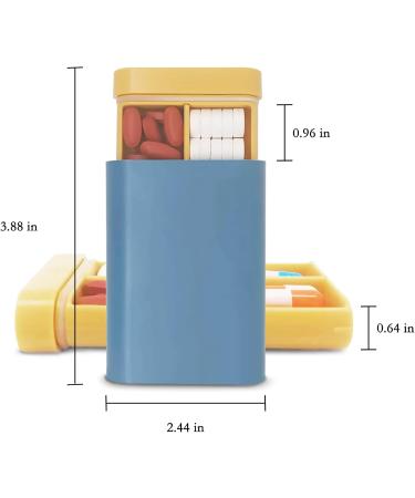 INVODA 4PCS Travel Pill Organizer - Weekly Vitamin Case with 6 Compartments - Portable Air-Seal Pill Box for Vitamins & Supplements - Ideal for Purse & Medicine Drawer - Buy Online on GoSupps.com
