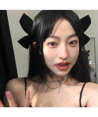 ZHOUMEIWENSP 2 Pairs Non-Slip Silks & Satins Hair Clips - White & Black Bowknot Barrettes - Buy Online on GoSupps.com