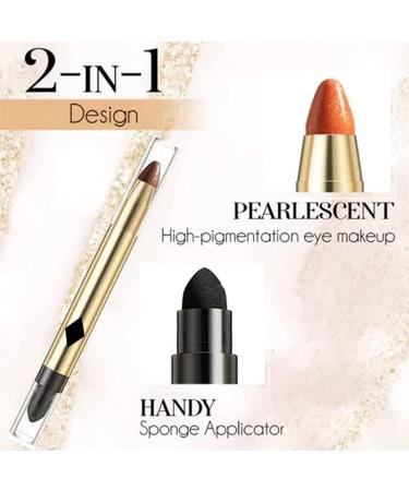 Gleamon Double-Ended Eyeshadow Pencil 2-In-1 Pearlescent Eyeshadow Makeup Pen Stick Double Ended Eye Shadow Stick Waterproof Long Lasting Eyeshadow Highlighter Stick (3PCS+wooden tea brown) - Buy Online on GoSupps.com
