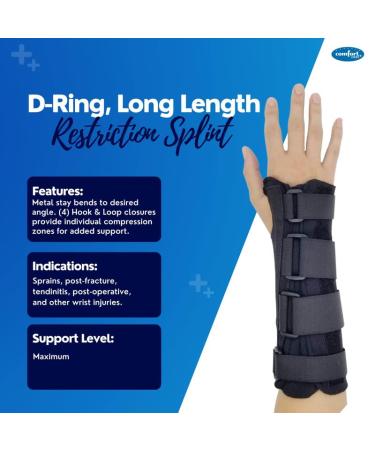 Comfort Cool D-Ring Wrist Brace - Carpal Tunnel Tendonitis Relief Arthritis Support | Soft Lightweight Immobilizer with Finger Mobility | Medium Size 6.5 to 7.5 - International Shipping Available - Buy Online on GoSupps.com