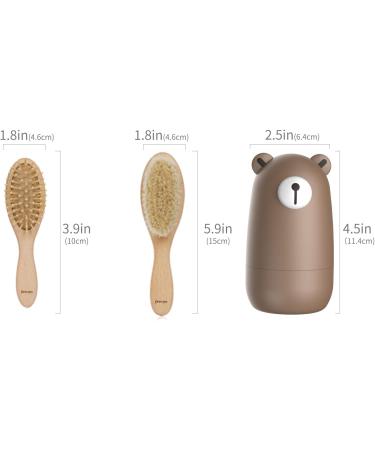 6-in-1 Baby Grooming Set Natural Wooden Hairbrush and Comb Nail Clippers Nail Scissors Nail File and Tweezers for Kids and Newborns in Nice Gift Box Bronze B - Buy Online on GoSupps.com